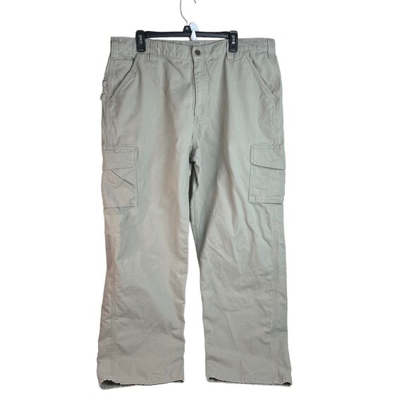 Carhartt Men's 100% Cotton Dungaree Fit Tan Carpenters Pants Size 40 x 34 Beige - Picture 1 of 6